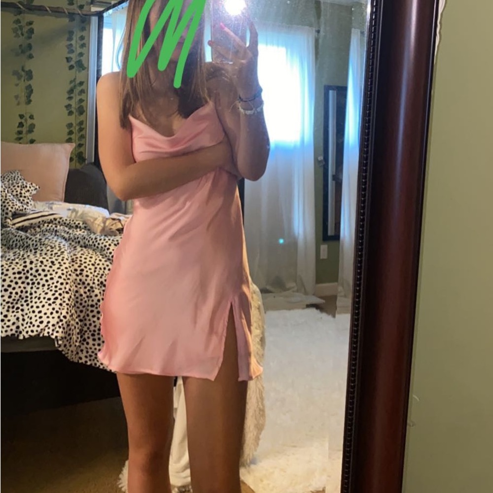 LUCY IN THE SKY BABY PINK SATIN DRESS